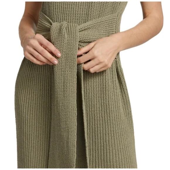 Jonathan Simkahi Jeane Waist Sash Boucle Modi Sweater Dress in Sage Size Medium‎ - Picture 2 of 12